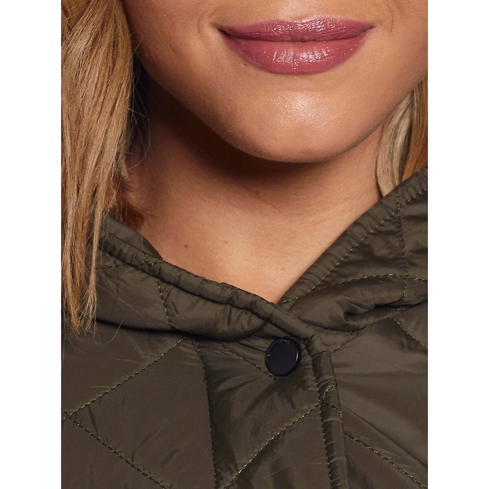 Plus Loose-Fit Quilted Hooded Walker Jacket