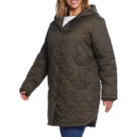 Plus Loose-Fit Quilted Hooded Walker Jacket