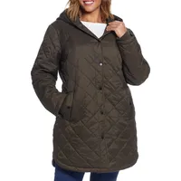 Plus Loose-Fit Quilted Hooded Walker Jacket