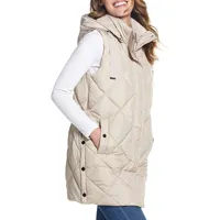 Hooded Longline Quilt Vest