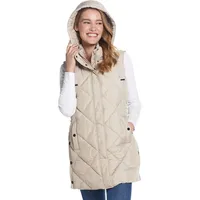 Hooded Longline Quilt Vest