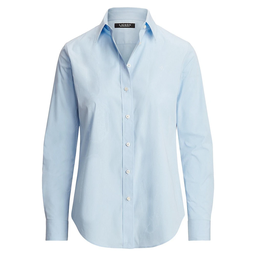 No-Iron Stretch-Cotton Button-Down Shirt