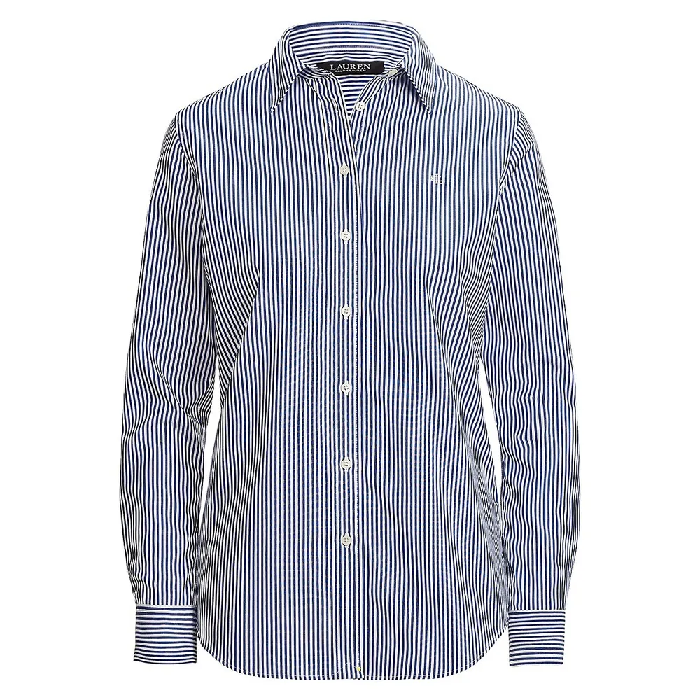 No-Iron Striped Button-Down Shirt