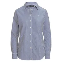 No-Iron Striped Button-Down Shirt