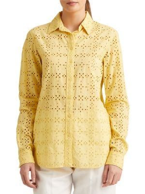 Lauren Ralph Lauren Eyelet Cotton Shirt | Metropolis at Metrotown