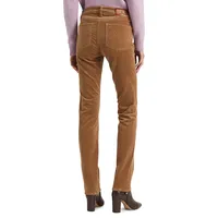 Stretch Corduroy Mid-Rise Straight Pants