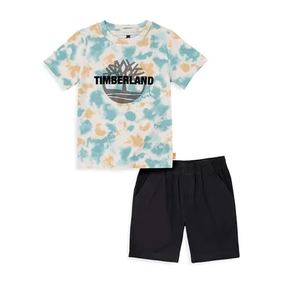 Little Boy's 2-Piece Tie-Dye T-Shirt & Shorts Set