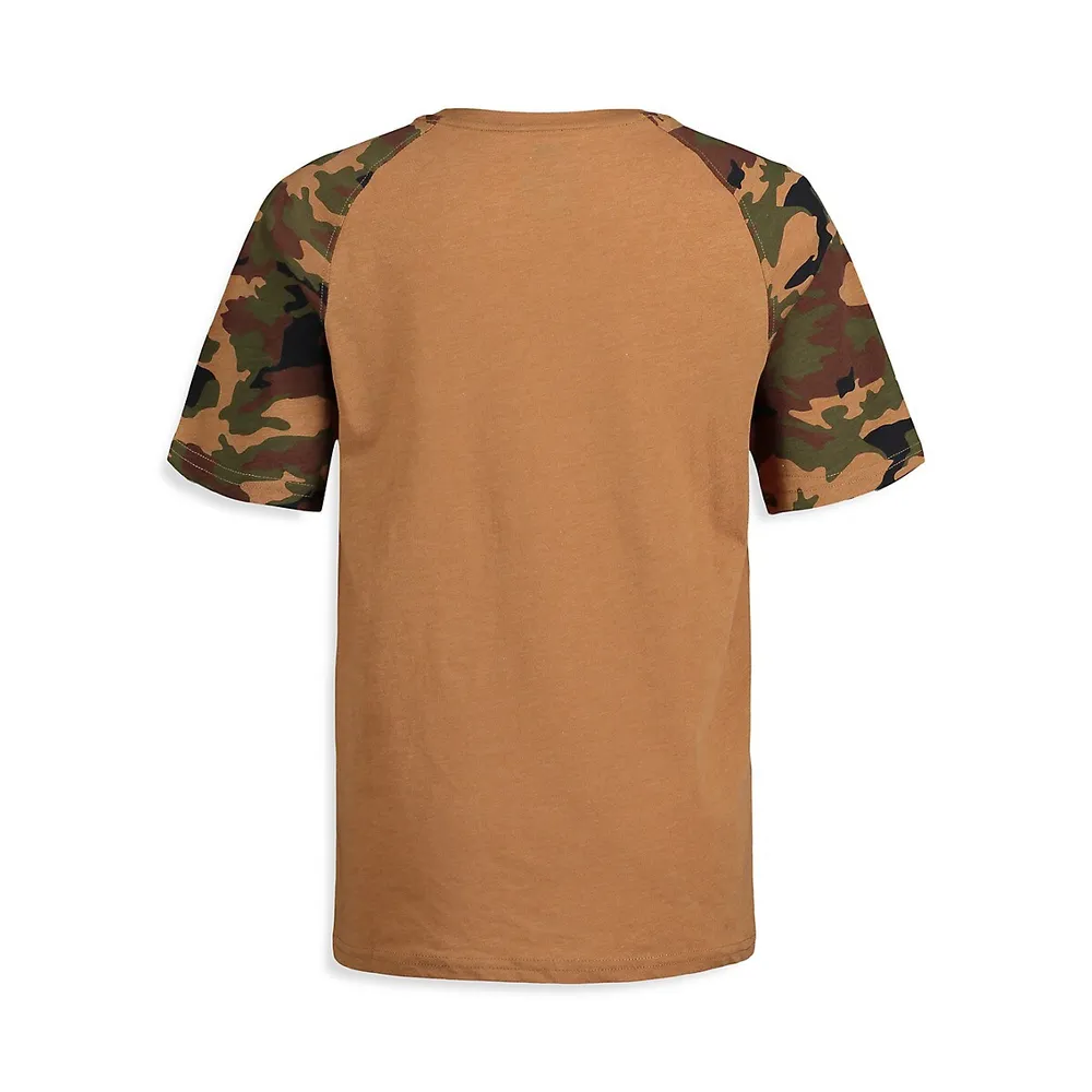 T-shirt camouflage à logo de grande taille pour garçon