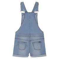 Girl's Cuffed Denim Shortalls