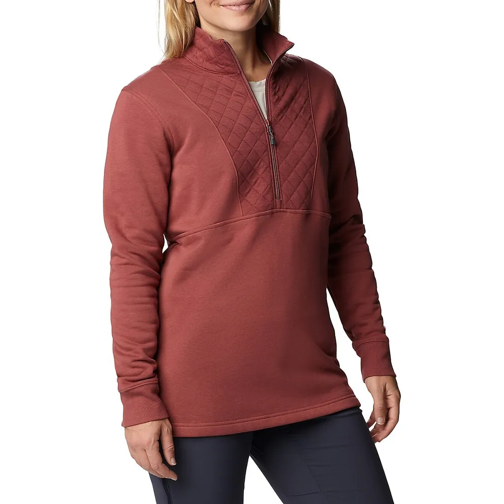 Columbia Lodge Quilting-Detailed Quarter-Zip Popover