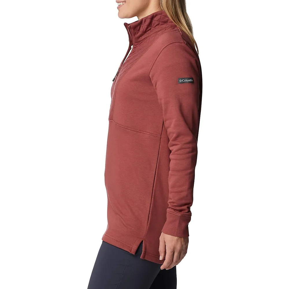 Columbia Lodge Quilting-Detailed Quarter-Zip Popover