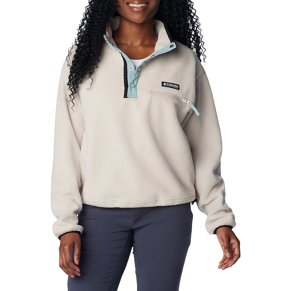 Fleece Quarter Zip Cropped Sweatshirt