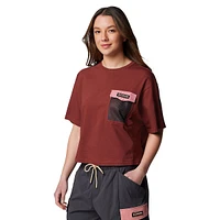 Painted Peak Mesh-Pocket Cropped T-Shirt