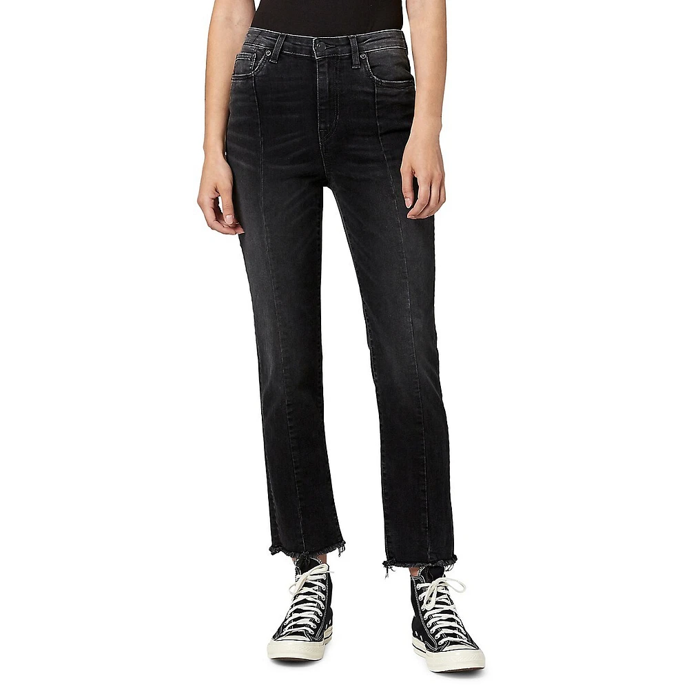 Jayden High-Rise Distressed Straight Leg Jeans