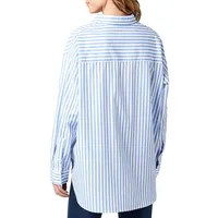 Hayden Candy-Stripe Oversized Boyfriend Shirt