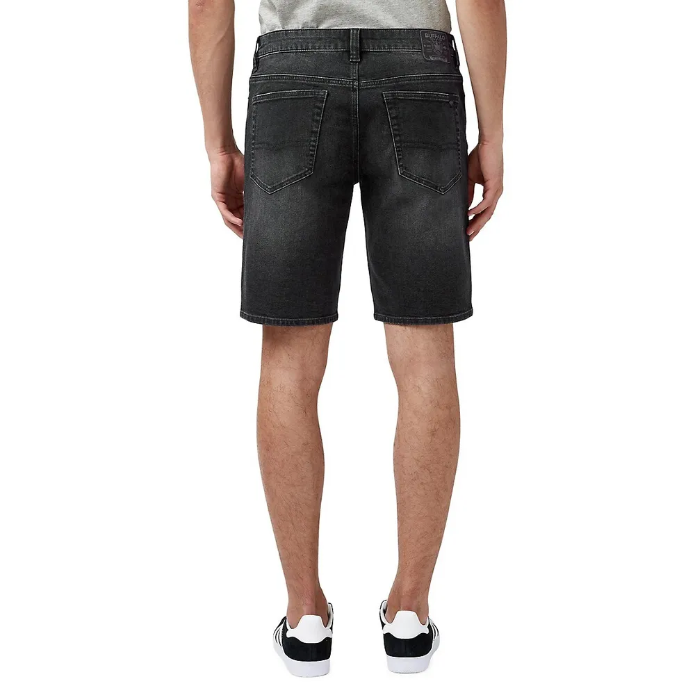 Relaxed Straight Dean Acid Creased Denim Shorts