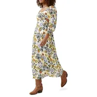Kerry Butterfly-Print Cut-Out Maxi Dress