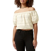 Fig Embroidered Off-Shoulder Blouse