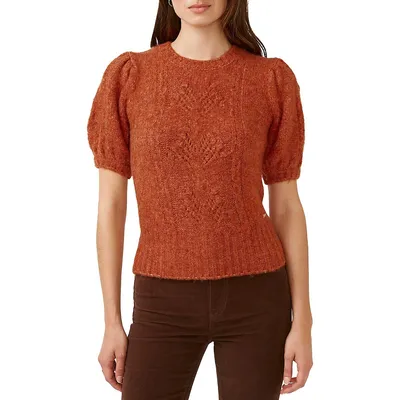 Lissa Ruffled Short-Sleeve Sweater
