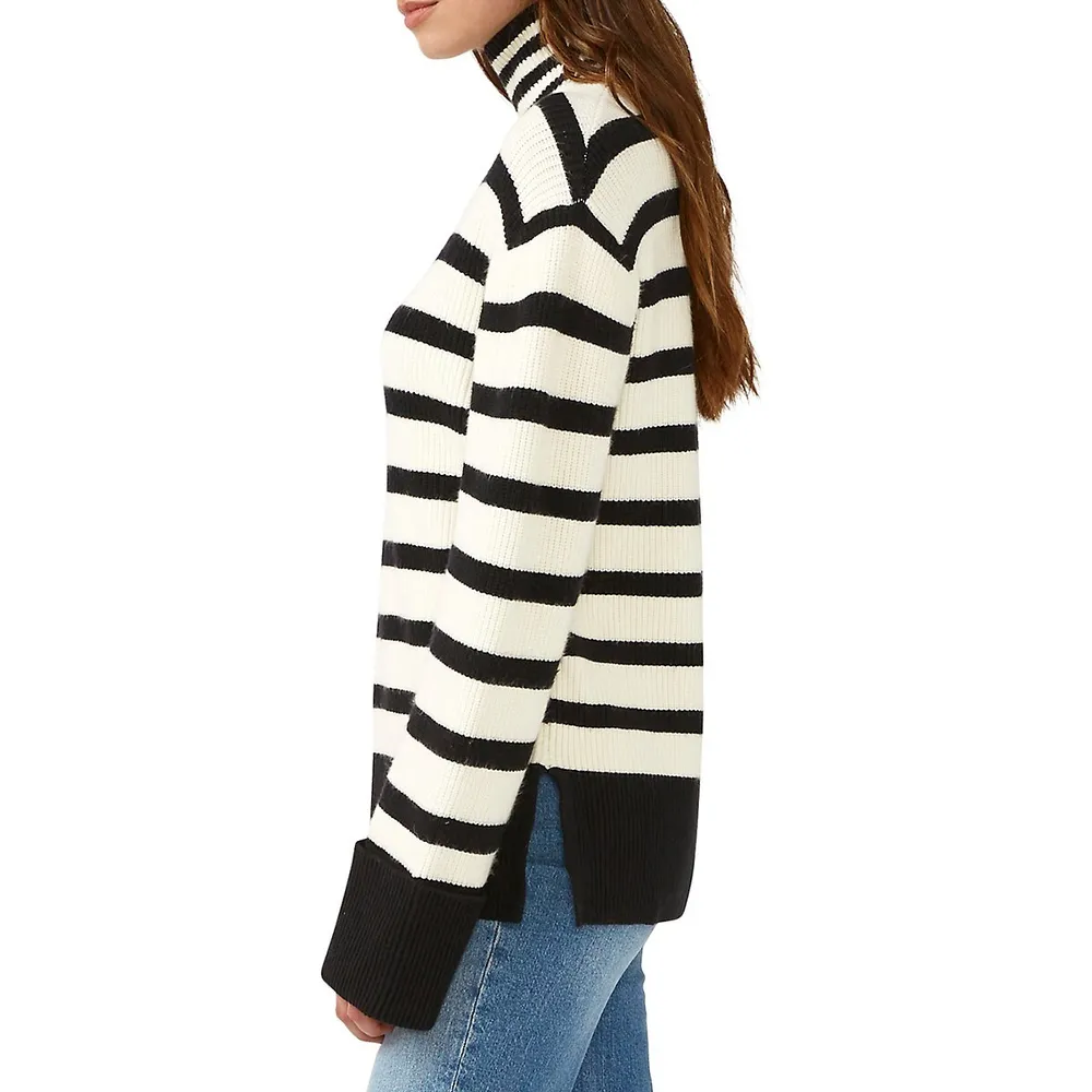 Drew Striped Funnel Neck Sweater