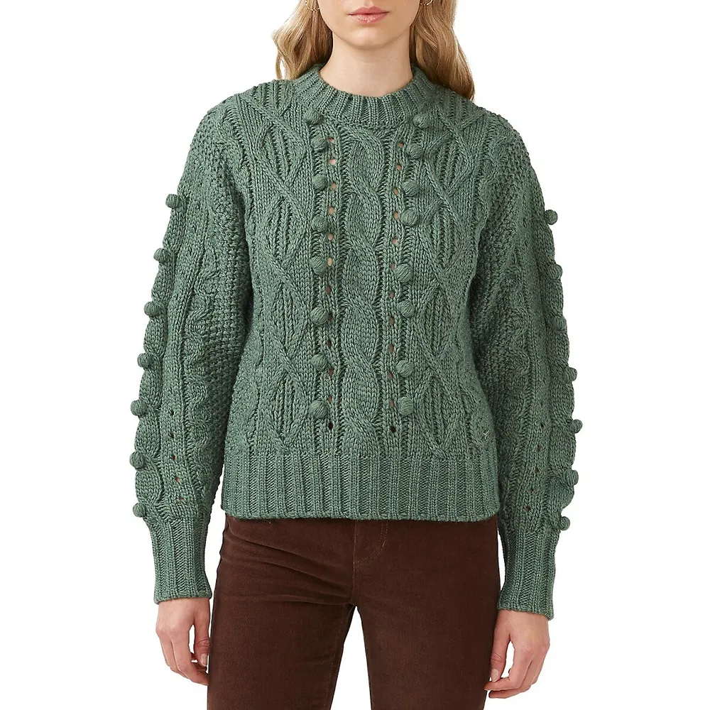 Larsa Cable-Knit Bobble Sweater