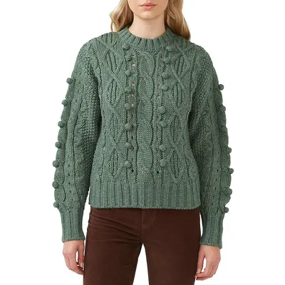 Larsa Cable-Knit Bobble Sweater