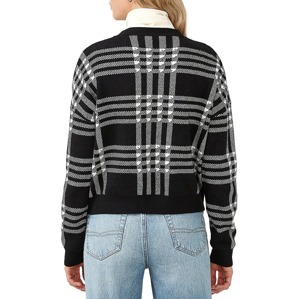 Rosina Plaid Cropped Cardigan