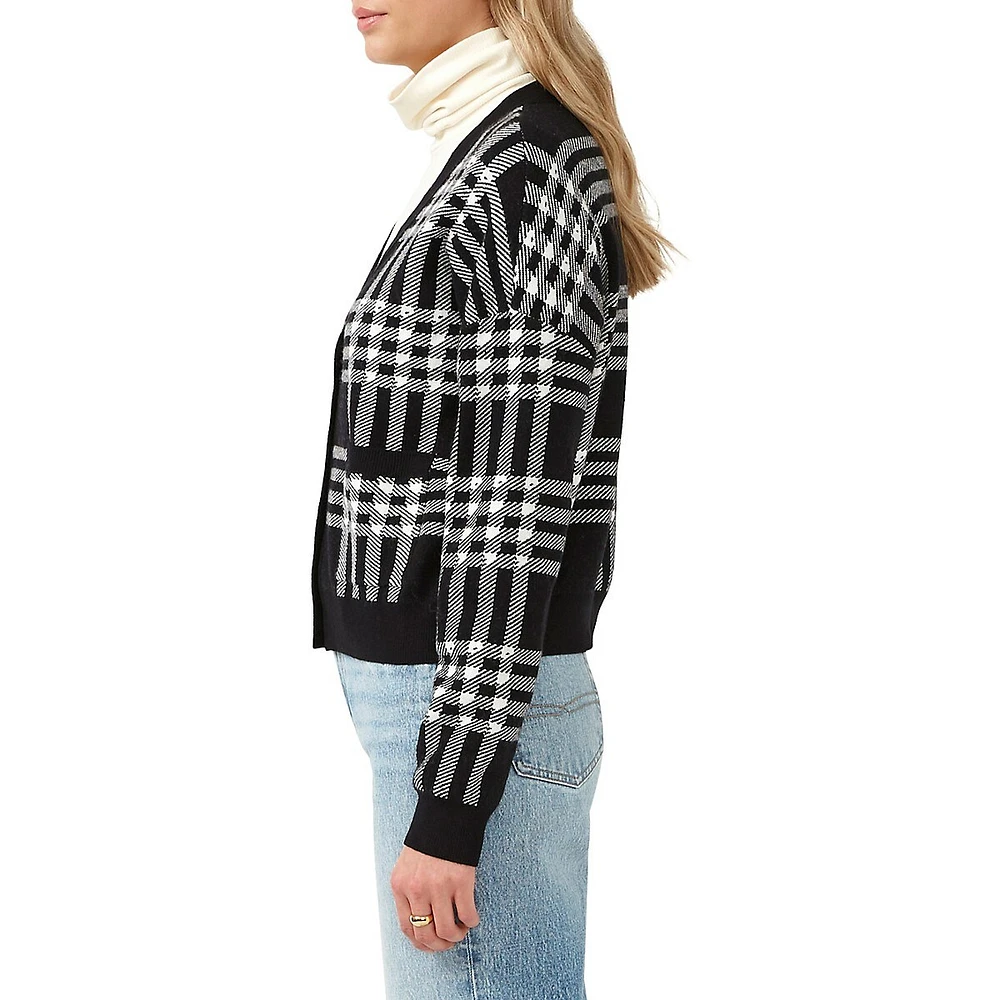 Rosina Plaid Cropped Cardigan