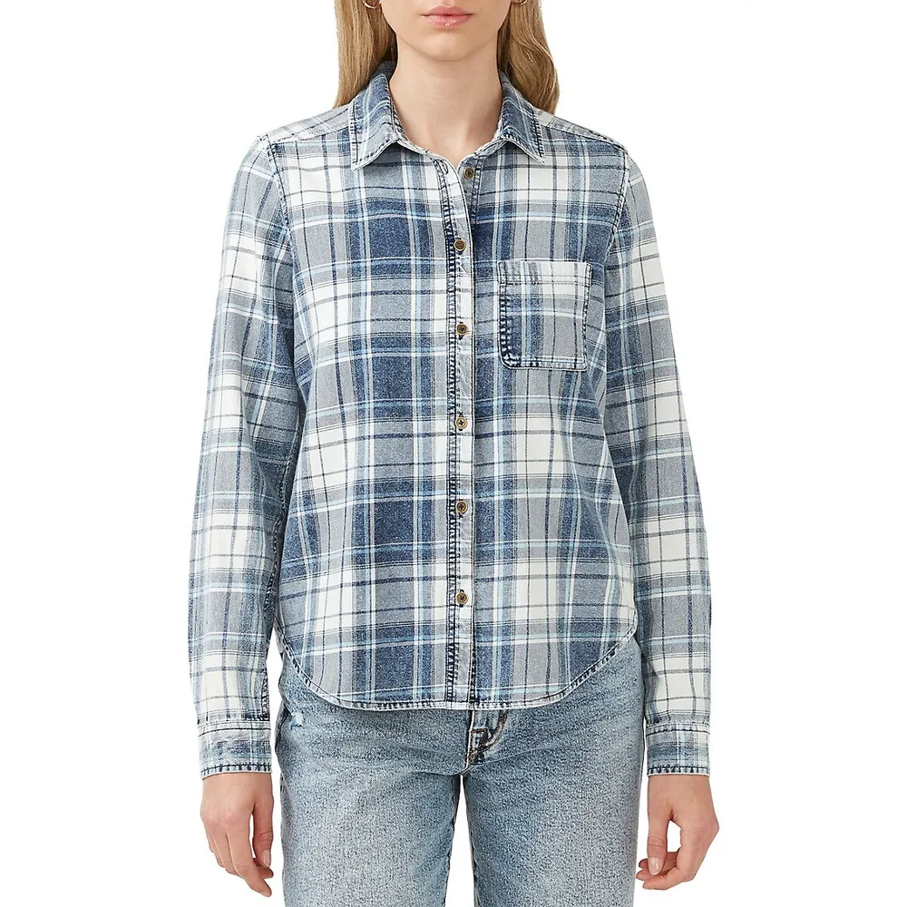 Teresa Relaxed Plaid Button-Down Shirt