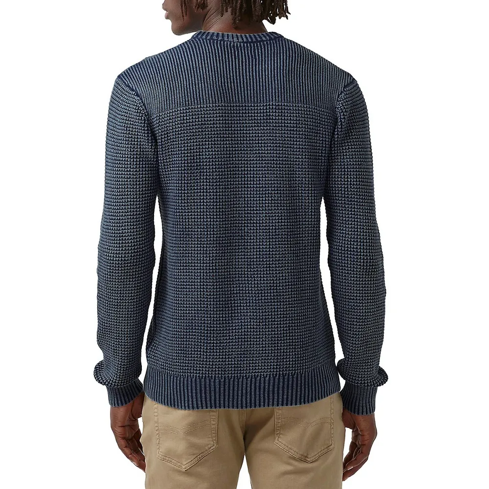 Washy Relaxed-Fit Textured Crewneck Sweater