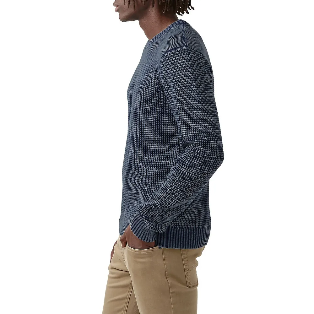 Washy Relaxed-Fit Textured Crewneck Sweater