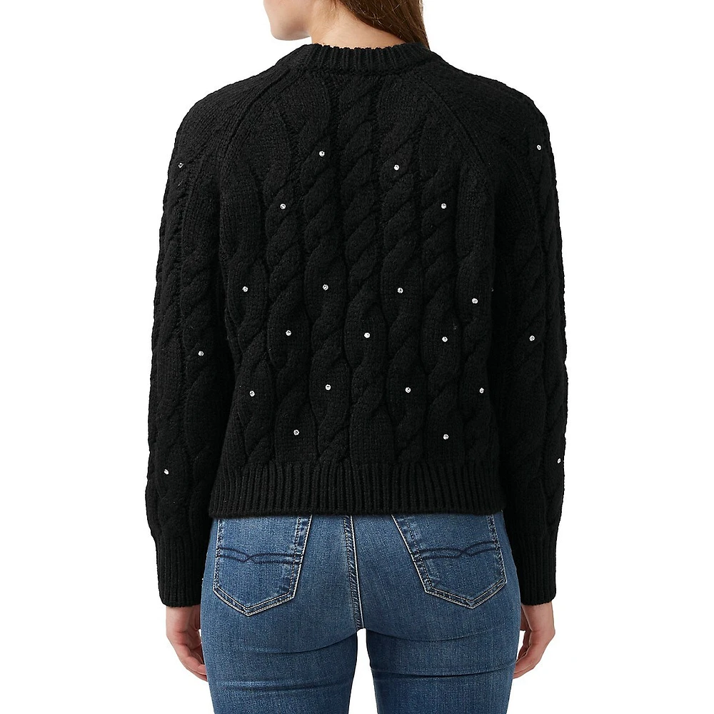 Magari Embellished Cable-Knit Sweater