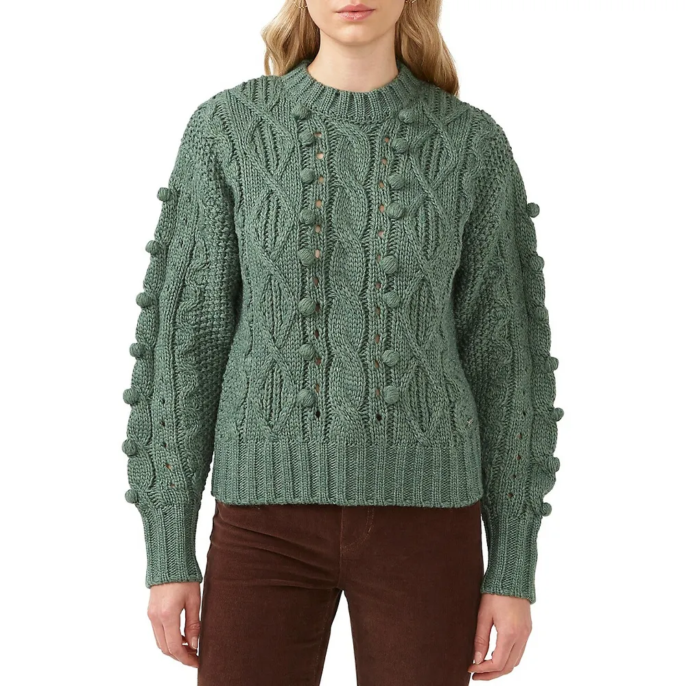 Larsa Cable-Knit Bobble Sweater