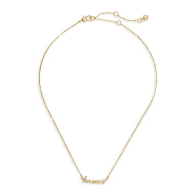 Say Yes Forever Goldtone & Cubic Zirconia Pendant Necklace