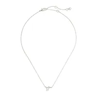 Say Yes Silvertone & Cubic Zirconia Martini Pendant Necklace