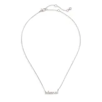 Say Yes Silvertone & Cubic Zirconia Cheers Pendant Necklace