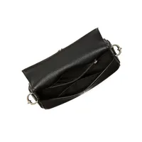 Medium Hudson Pebbled-Leather Convertible Flap Shoulder Bag