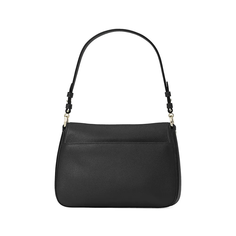 Medium Hudson Pebbled-Leather Convertible Flap Shoulder Bag