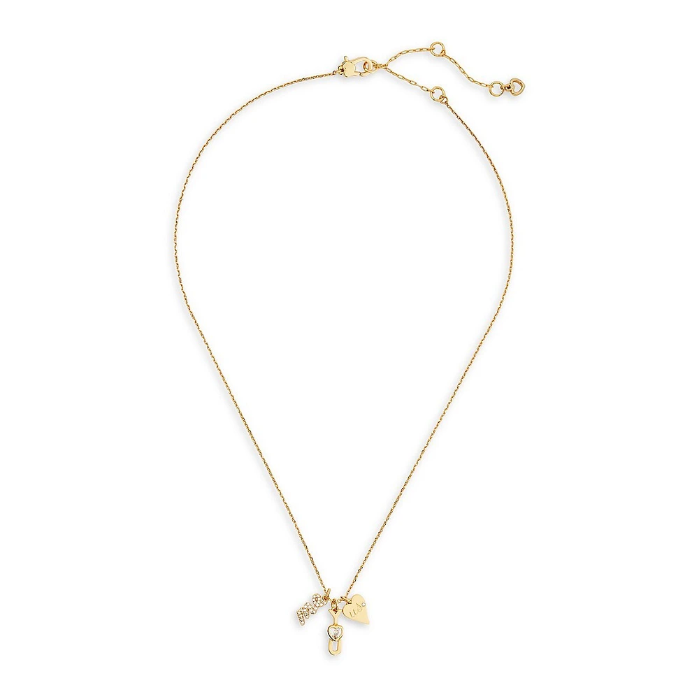 True Love Goldtone & Cubic Zirconia Pendant Necklace