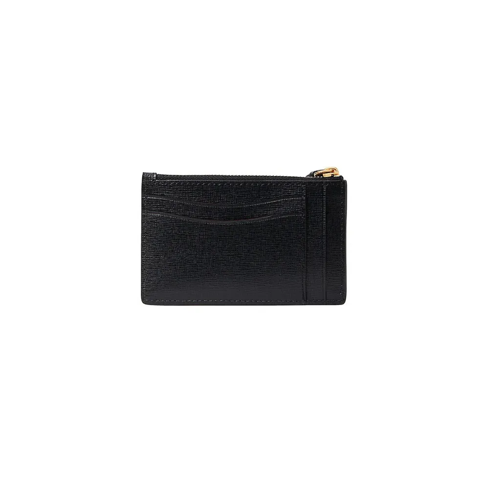 Morgan Logo Leather Wristlet