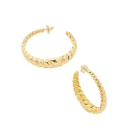 Goldtone French Twist Hoop Earrings