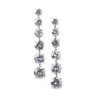 Candy Shop Cubic Zirconia & Silvertone Linear Earrings