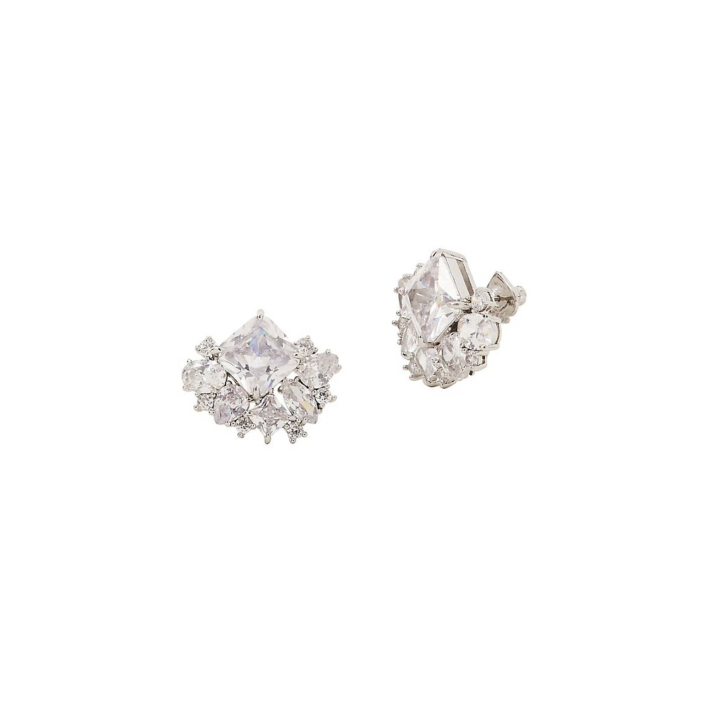 Candy Shop Silvertone & Cubic Zirconia Stud Earrings