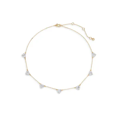 Goldtone & Cubic Zirconia MY LOVE Scatter Necklace