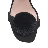 Amour Pom Suede Dress Sandals