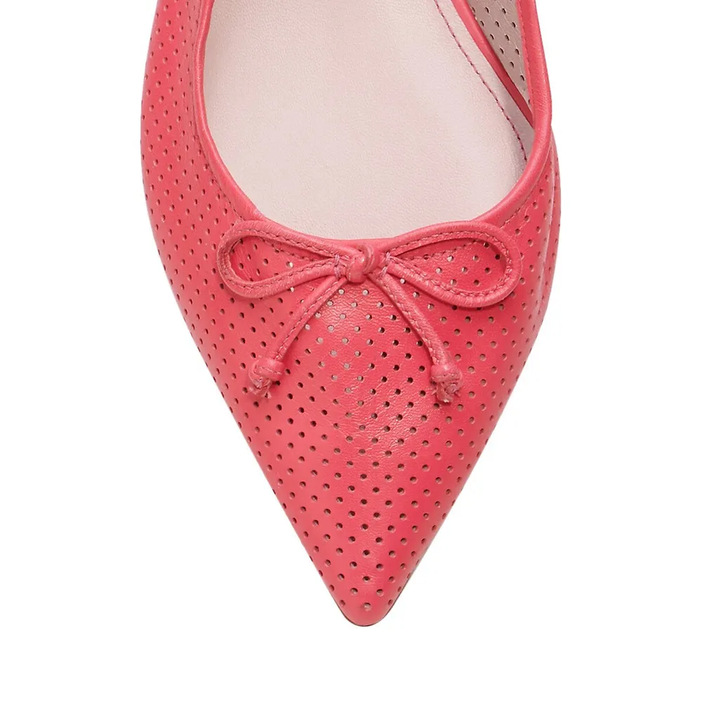 Veronica Perforated Leather Slingback Flats