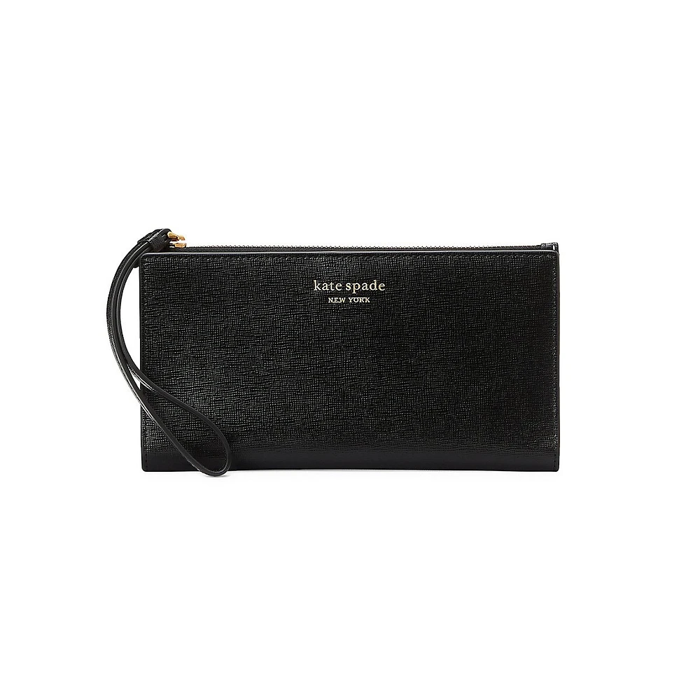 Morgan Saffiano Leather Continental Wristlet