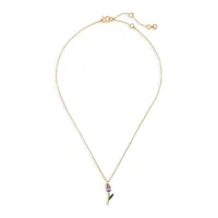 Greenhouse Goldtone & Cubic Zirconia Mini Tulip Pendant Necklace