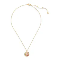 Greenhouse Goldtone, Mother-Of-Pearl & Cubic ZirconiaTulip Pendant Necklace