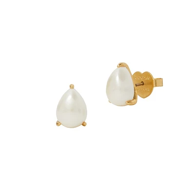 Brilliant Statements Goldtone & Pear-Cut Crystal Stud Earrings